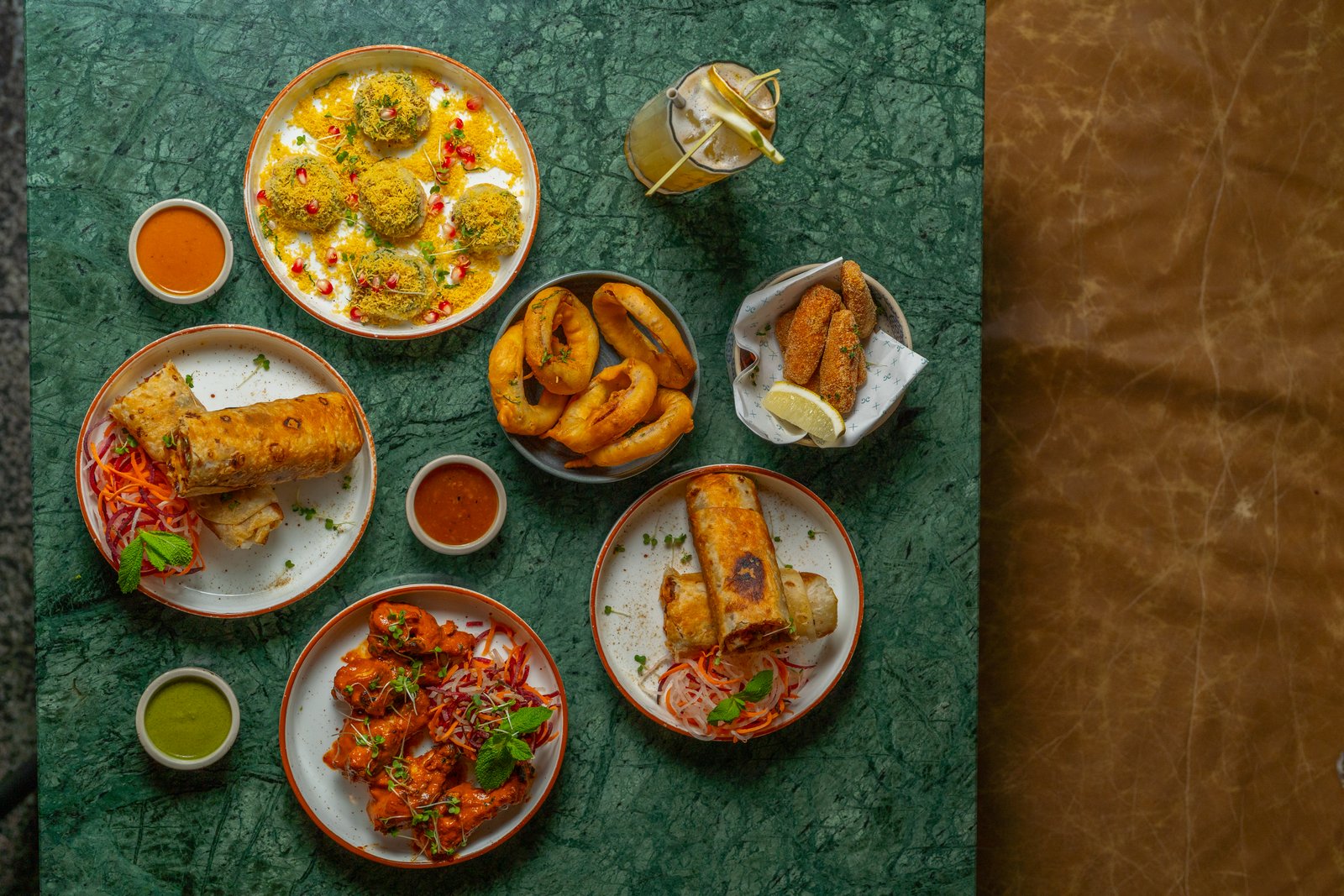 Food photography — starters spread