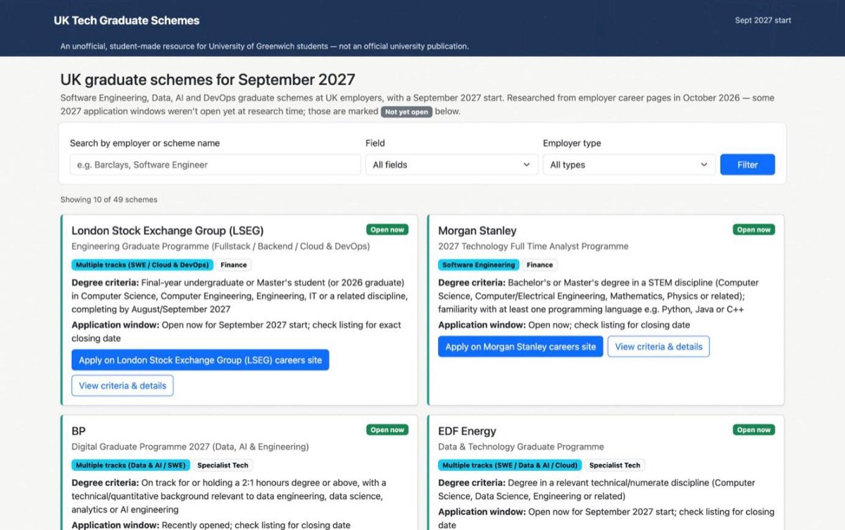 UK Tech Graduate Schemes